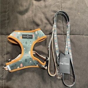 Lucy & Co. Green Forest Print Dog Harness and Leash Set